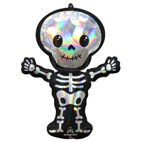 Halloween Holographic Iridescent Skeleton SuperShape Foil Balloon