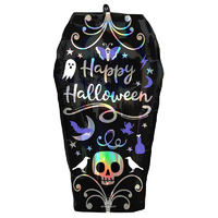  Halloween Holographic Iridescent Coffin SuperShape Foil Balloon