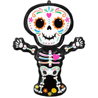  Halloween Day of the Dead Standing Skeleton SuperShape Foil Balloon