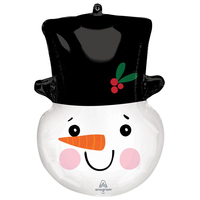Christmas Smiley Snowman Head Foil Balloon