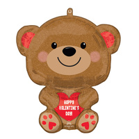 Happy Valentine's Day Cuddly Bear Foil Balloon