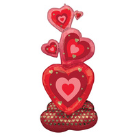 Stacking Hearts Air Fill AirLoonz Foil Balloon