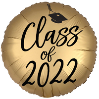 Graduation Class of 2022 Satin Gold Foil Balloon