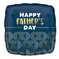 Happy Fathers Day Ribbed Lines Square Foil Balloon
