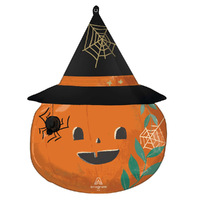 Halloween Nature In The Night Satin Pumpkin SuperShape Foil Balloon