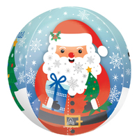 Snowy Merry Christmas Santa Orbz Foil Balloon