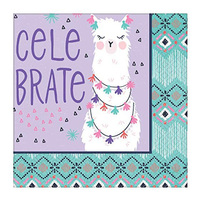 Llama Fun Beverage Napkins 16 Pack