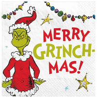Christmas Dr Seuss The Grinch Merry Grinchmas Beverage Napkins 16 Pack