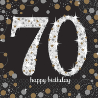 70th Birthday Sparkling Celebration Lunch Napkins 16 Pack