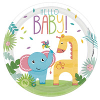Baby Shower Fisher Price Hello Baby Lunch Round Paper Plates 8 Pack