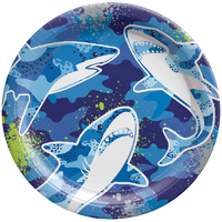 Shark Zone Birthday Lunch Cake Dessert Plates 8 Pack