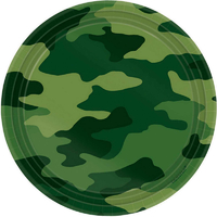 Camouflage Round Lunch Cake Dessert Plates 8 Pack