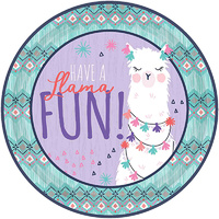 Llama Fun Round Dinner Plates 8 Pack