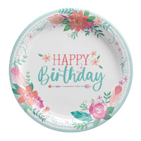 Free Spirit Happy Birthday Paper Dinner Plates 8 Pack