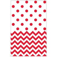 Chevron Apple Red Plastic Tablecover 