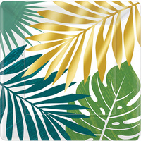 Tropical Palm Leaves 26cm Square Paper Plates 