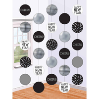 Happy New Years Drop Hanging Circle Disco Balls Decoration