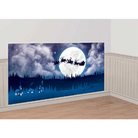 Christmas Santa's Sleigh Scene Setters Add On Wall Decoration