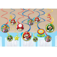 Super Mario Brothers Hanging Swirls Value 12 Pack