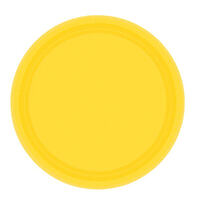 Sunshine Yellow Round Paper Plates 20 Pack