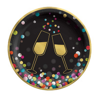 Cheers Colourful Confetti Lunch Cake Dessert Paper Plates 20 Pack