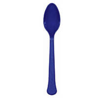 Bright Royal Blue Premium Plastic Spoons 20 Pack 