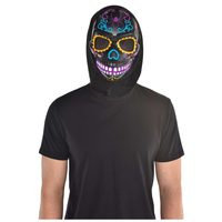 Sugar Skull Mask Neon & Black Halloween Costume Accessory