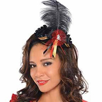 Pirate Mini Tricorn Feather Hat x1