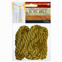 Gods & Goddess Rope Belt Gold Costume Accessory x1