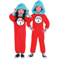 Dr. Seuss Thing 1 & Thing 2 Jumpsuit Costume Size Small 4-6 Years