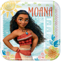 Moana Large Dinner Paper Plates 23cm Square 