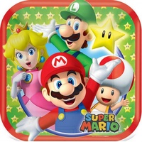 Super Mario Square Paper Plates 17cm