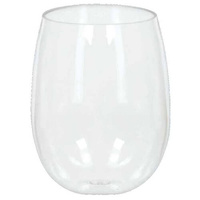 Stemless Clear Plastic Wine Glasses 8 Pack