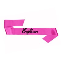 18th Birthday Pink Eighteen Sash x1