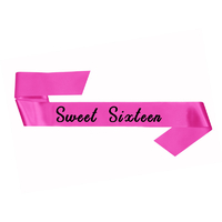 16th Birthday Pink Sweet Sixteen Sash x1 
