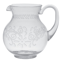 Boho Vibes Clear Floral Pitcher Jug Debossed Finish