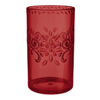 Fiesta Highball Tumbler Dark Red Floral Debossed Finish x1