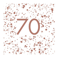 70th Birthday Rose Gold "70" Lunch Napkins 16 Pack