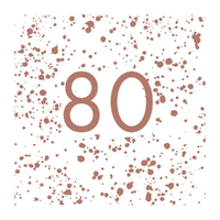 80th Birthday Rose Gold "80" Lunch Napkins 16 Pack