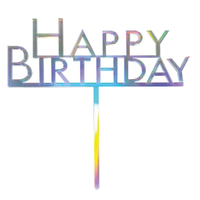 Happy Birthday Rainbow Acrylic Cake Topper Decoration