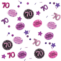 70th Birthday Pink Celebration Confetti 