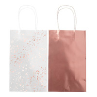 Rose Gold Paper Kraft Treat Bags 8 Pack