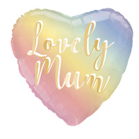 Mothers Day Lovely Mum Ombre Heart Shaped Foil Balloon