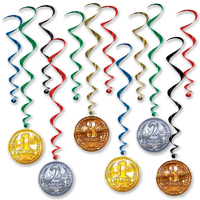 Sports Award Medals Hanging Decoration Whirls 12 Pack