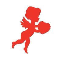 Valentine's Day Cupid & Heart Red Cutout Decoration