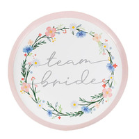 Bridal Shower Boho Team Bride Paper Plates 8 Pack