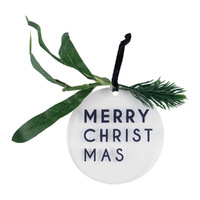 Merry Christmas Tree Decoration with Foliage 4 Pack