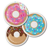 Donut Time Lunch Dessert Cake Paper Plates 8 Pack
