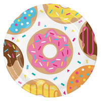 Donut Time Paper Dinner Plates 8 Pack