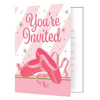 Ballerina Twinkle Toes Invitations 8 Pack